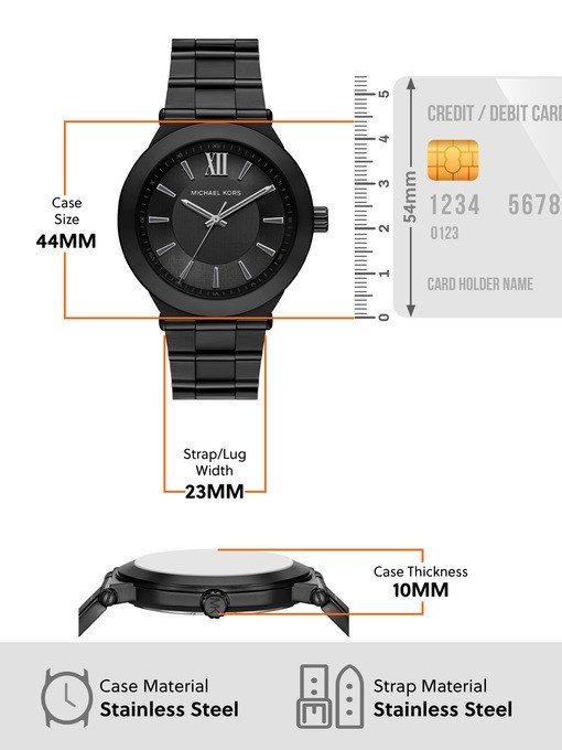 Michael Kors Billie Three-Hand Black Stainless Steel Watch