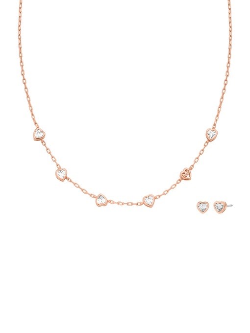 Michael Kors Multi Heart Station Necklace and Earring Set Michael Kors Multi Heart Station Necklace and Earring Set
