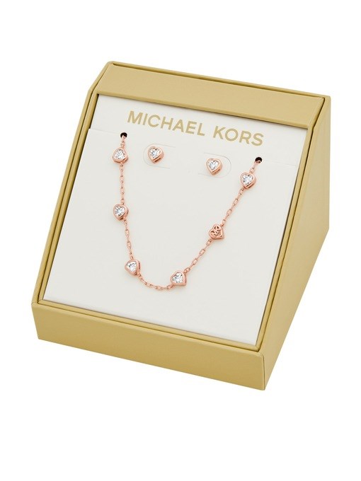 Michael Kors Multi Heart Station Necklace and Earring Set Michael Kors Multi Heart Station Necklace and Earring Set
