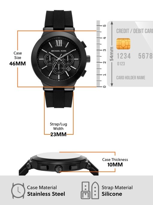 Michael Kors Billie Chronograph Black Silicone Watch Michael Kors Billie Chronograph Black Silicone Watch