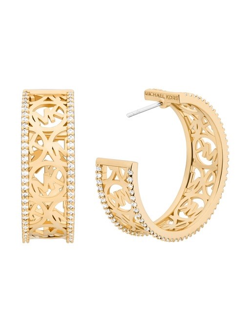 Michael Kors Openwork Logo Large Hoop Earrings Michael Kors Openwork Logo Large Hoop Earrings