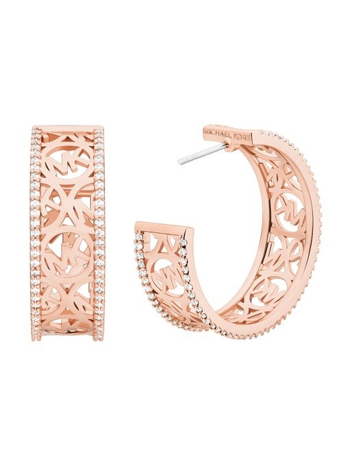 Michael Kors Openwork Logo Large Hoop Earrings