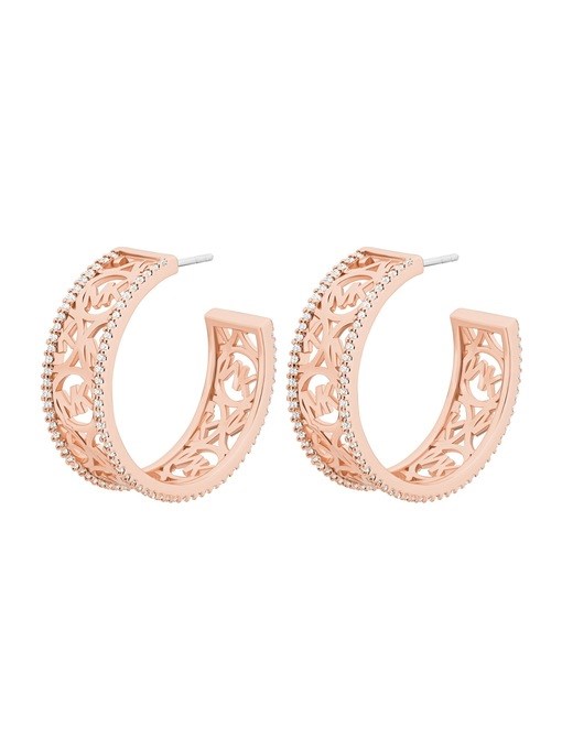 Michael Kors Openwork Logo Large Hoop Earrings