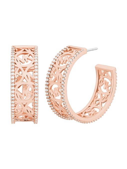 Michael Kors Openwork Logo Large Hoop Earrings