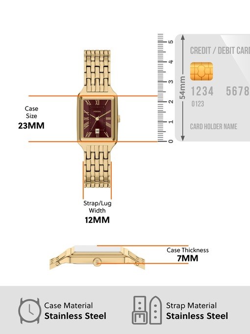 Raquel Three-Hand Date Gold-Tone Stainless Steel Watch