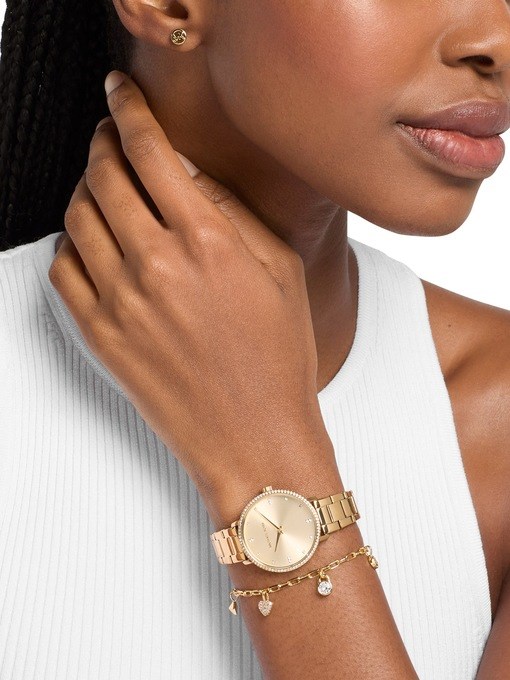 Michael Kors Pyper Two-Hand Gold-Tone Stainless Steel Watch Michael Kors Pyper Two-Hand Gold-Tone Stainless Steel Watch