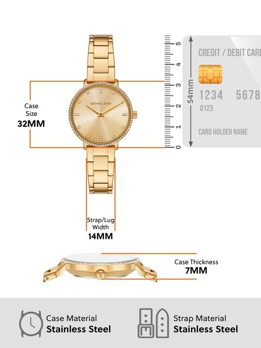 Michael Kors Pyper Two-Hand Gold-Tone Stainless Steel Watch Michael Kors Pyper Two-Hand Gold-Tone Stainless Steel Watch