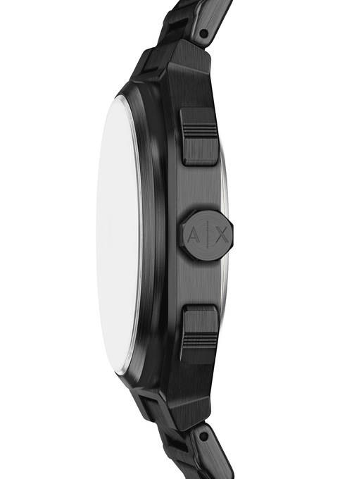 Armani Exchange Bass Dual-Time Black Stainless Steel Watch