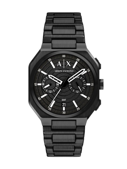 Armani Exchange Sync Chronograph Black Silicone Watch