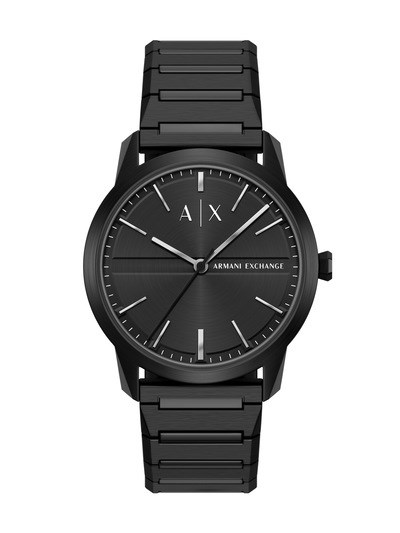 Armani Exchange Three-Hand Black Stainless Steel Watch