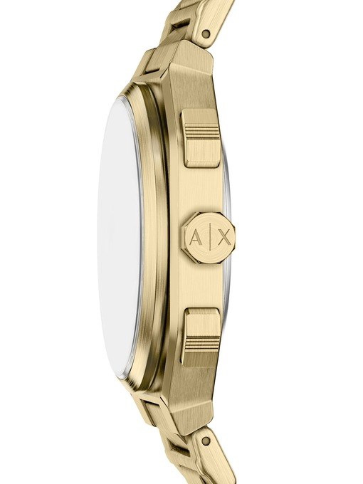 Armani Exchange Bass Dual-Time Gold-Tone Stainless Steel Watch