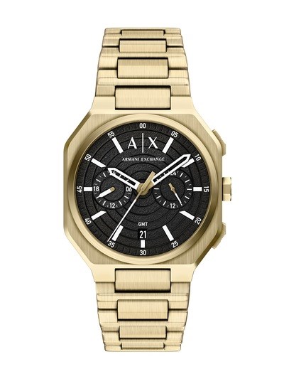 Armani Exchange Bass Dual-Time Gold-Tone Stainless Steel Watch