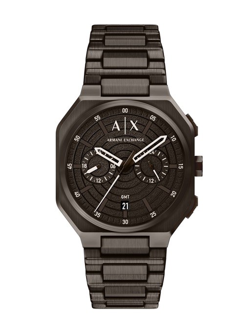Armani Exchange Bass Dual-Time Brown Stainless Steel Watch