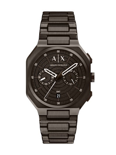 Armani Exchange Bass Dual-Time Brown Stainless Steel Watch