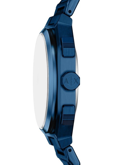 Armani Exchange Bass Dual-Time Blue Stainless Steel Watch