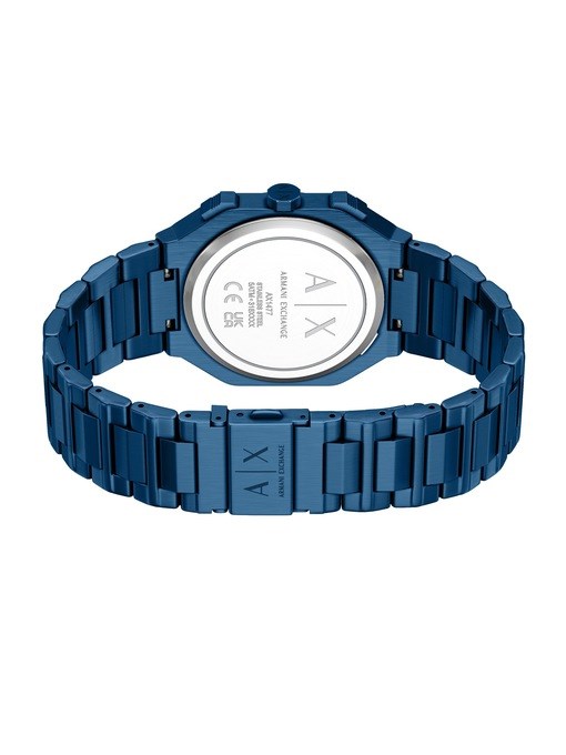 Armani Exchange Bass Dual-Time Blue Stainless Steel Watch