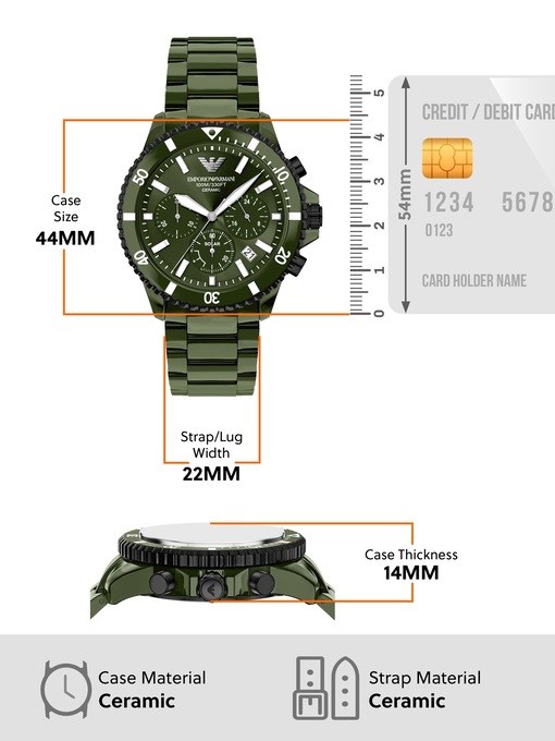 Emporio Armani World Explorer Chronograph Green Ceramic Watch