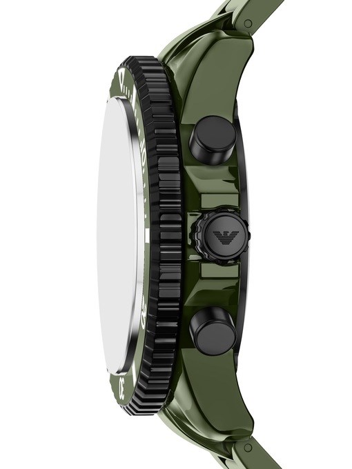Emporio Armani World Explorer Chronograph Green Ceramic Watch