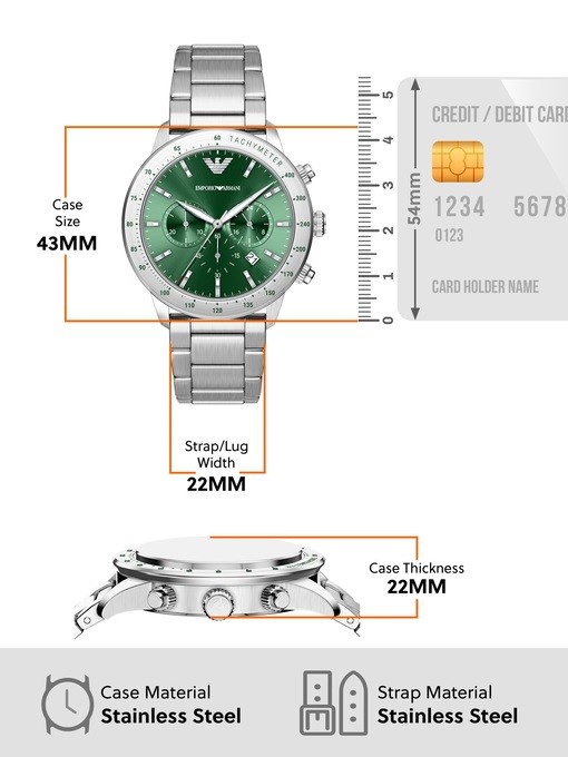 Emporio Armani Chronograph Stainless Steel Watch and Bracelet Set Emporio Armani Chronograph Stainless Steel Watch and Bracelet Set