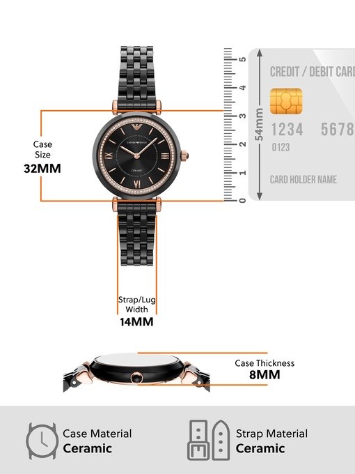 Emporio Armani Two-Hand Black Ceramic Watch Emporio Armani Two-Hand Black Ceramic Watch
