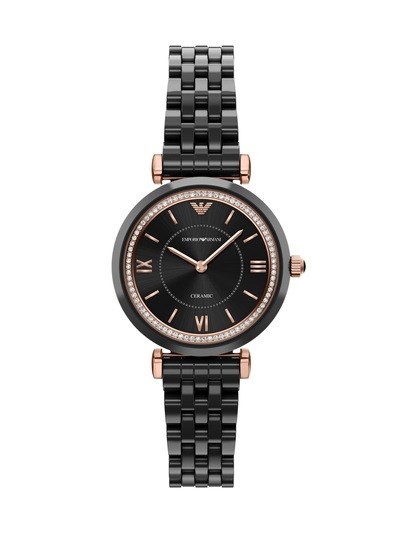Emporio Armani Two-Hand Black Ceramic Watch