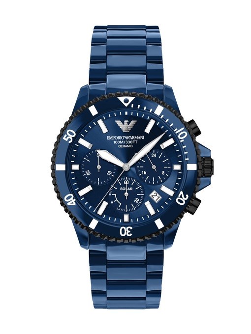 Emporio Armani World Explorer Chronograph Blue Ceramic Watch