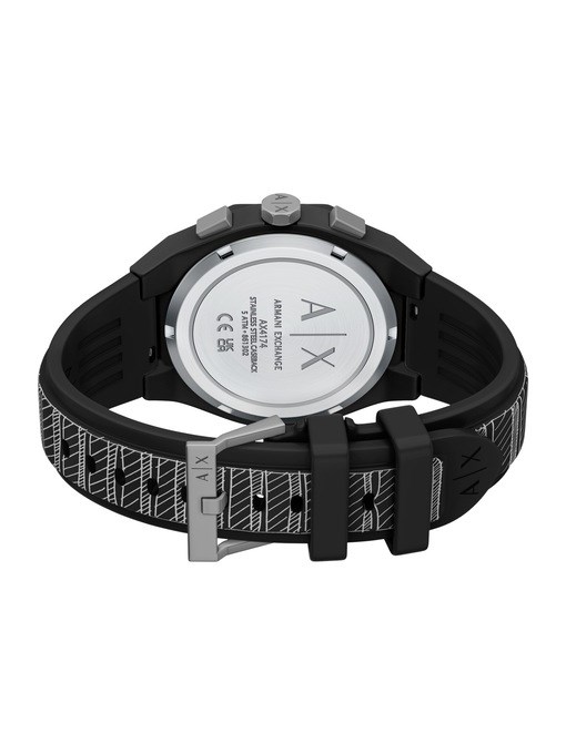 Armani Exchange Sync Chronograph Black Silicone Watch