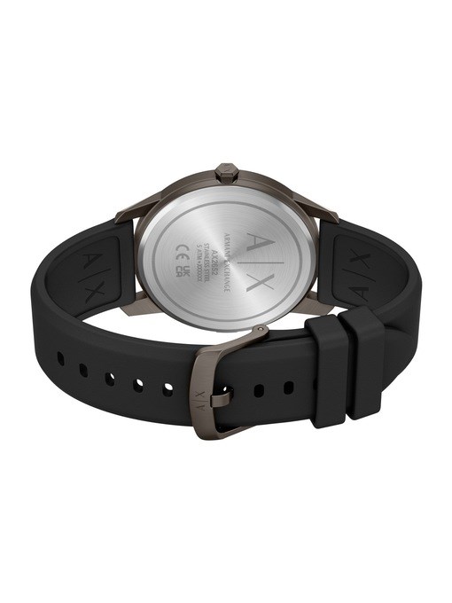 Armani Exchange Three-Hand Black Silicone Watch Armani Exchange Three-Hand Black Silicone Watch