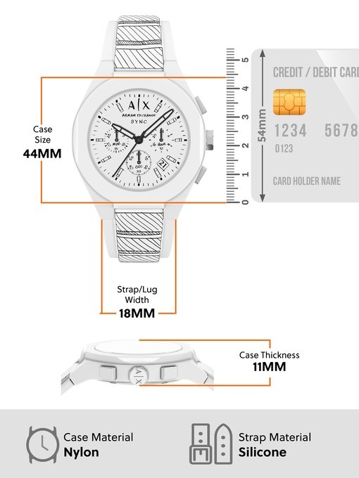 Armani Exchange Sync Chronograph White Silicone Watch