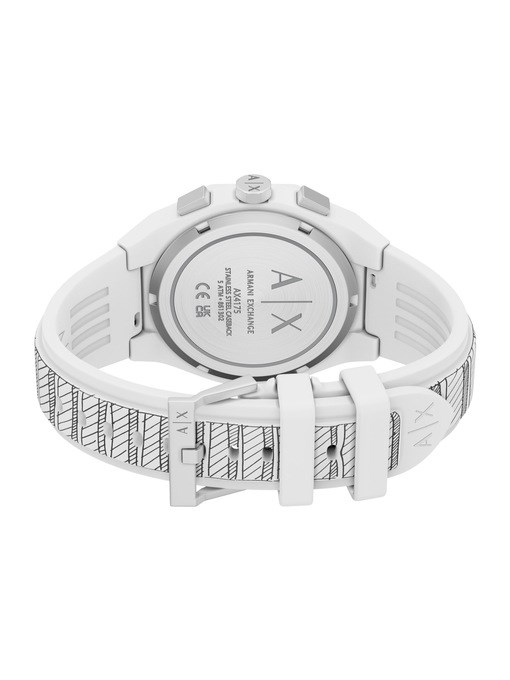 Armani Exchange Sync Chronograph White Silicone Watch