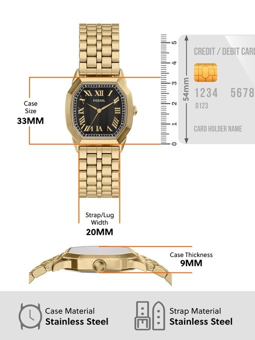 Harlow Three-Hand Gold-Tone Stainless Steel Watch