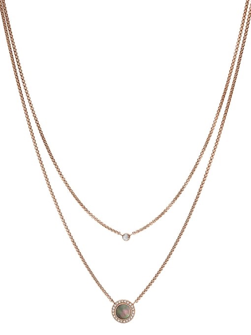 Fossil Misty Autumn Rose Gold Necklace JF02953791
