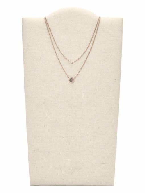 Fossil Misty Autumn Rose Gold Necklace JF02953791