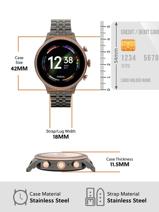 Fossil Gen 6 Gunmetal Smartwatch FTW6078