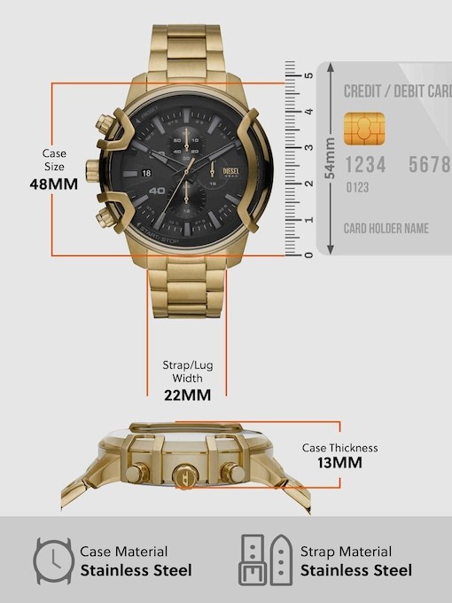 Diesel Griffed Gold Watch DZ4522