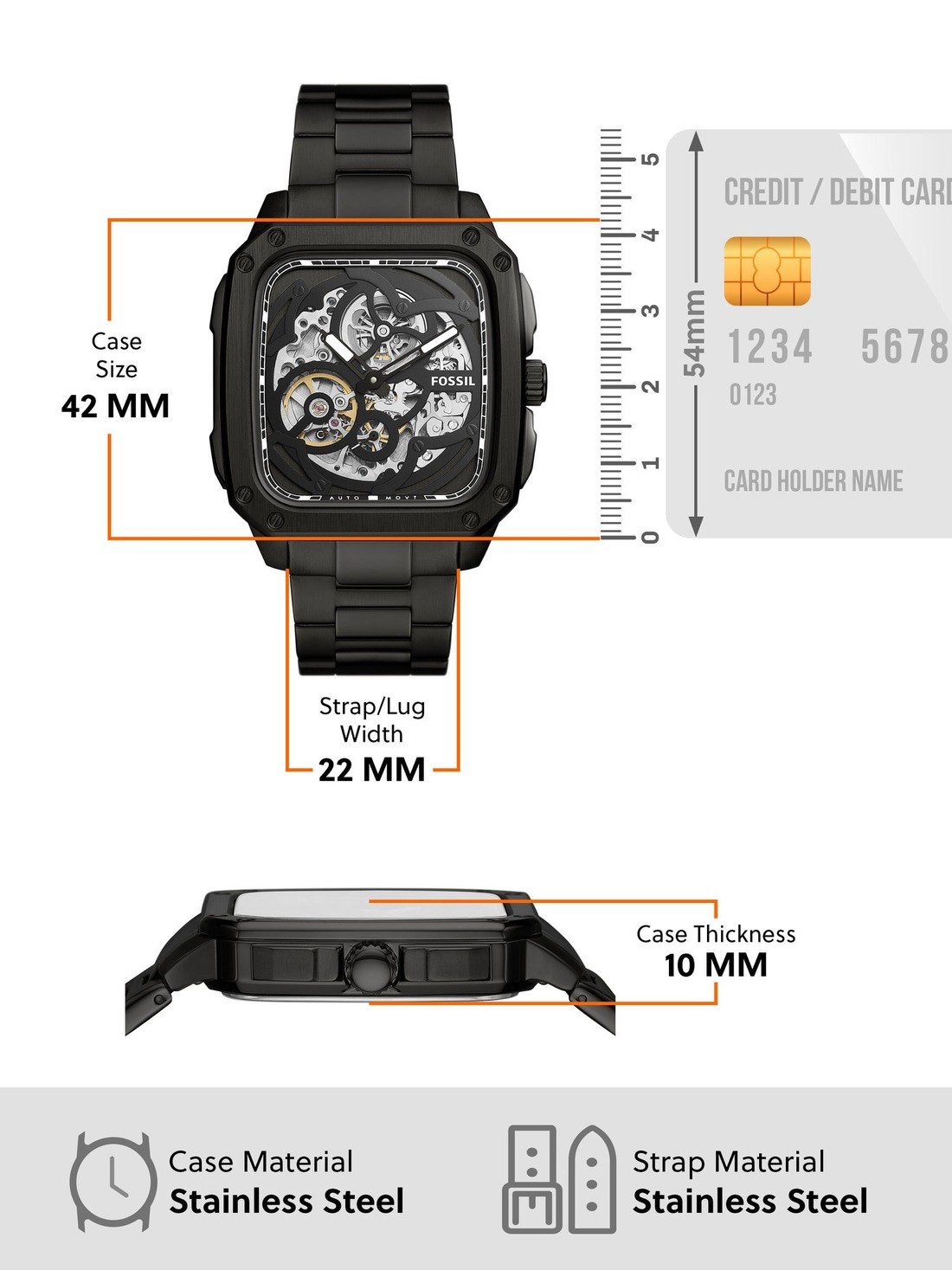 Fossil Inscription Smoke Watch ME3203