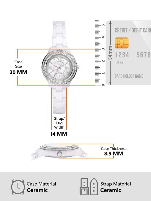 Fossil Stella White Watch CE1116