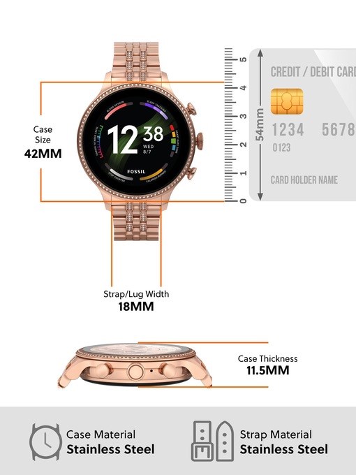 Fossil Gen 6 Rose Gold Smartwatch FTW6077