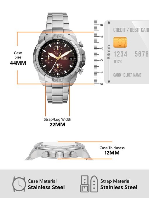 Fossil Bronson Silver Watch FS5878