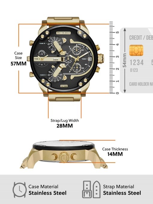 Diesel Mr. Daddy 2.0 Gold Watch DZ7333