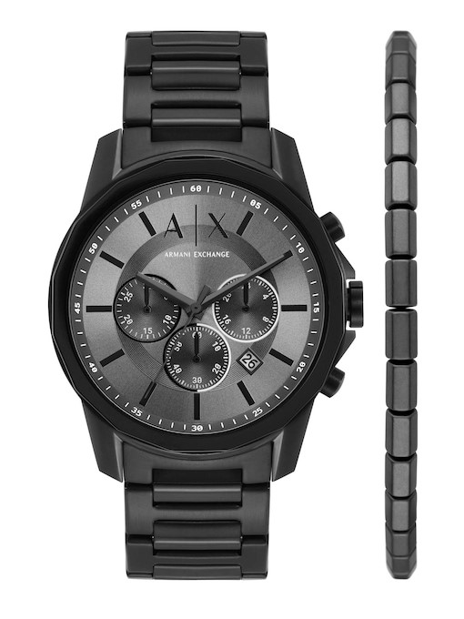 Armani Exchange Black Watch AX7133SET