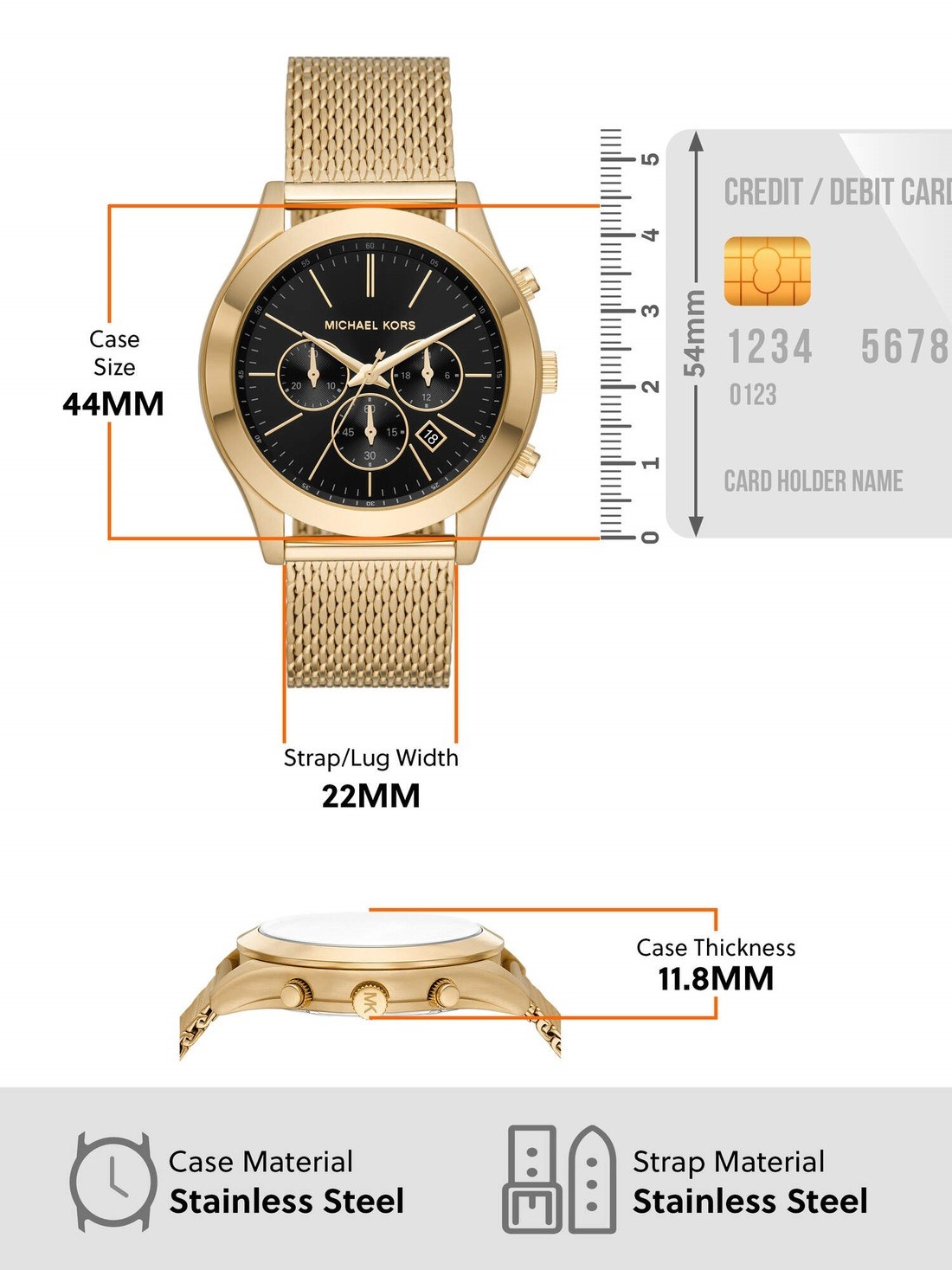 Michael Kors Slim Runway Gold Watch MK9057 - Watch Station India