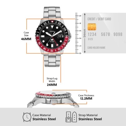 Fossil Fossil Blue Gmt Silver Watch FS6092