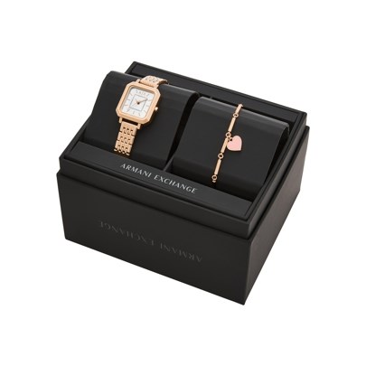 Armani Exchange Rose Gold Watch AX7164SET