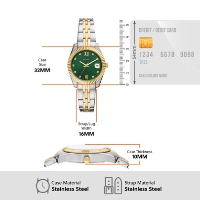 Fossil Scarlette Two Tone Watch ES5388
