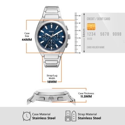 Fossil Everett Silver Watch FS6104