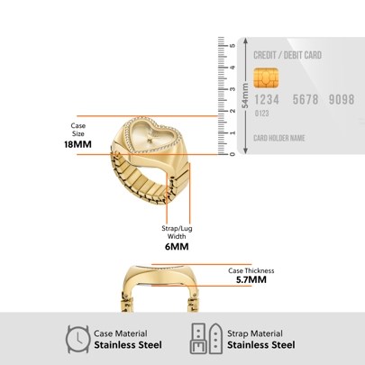 Fossil Watch Ring Gold Watch ES5407