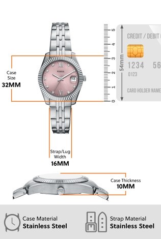 Fossil Scarlette Silver Watch ES5403