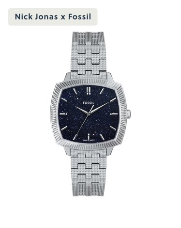 Nick Jonas x Fossil Machine Luxe Silver Watch LE1216
