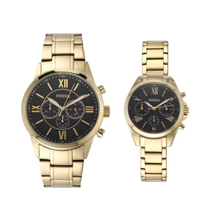 Fossil Modern Courier Gold Watch Set BQ2400SET